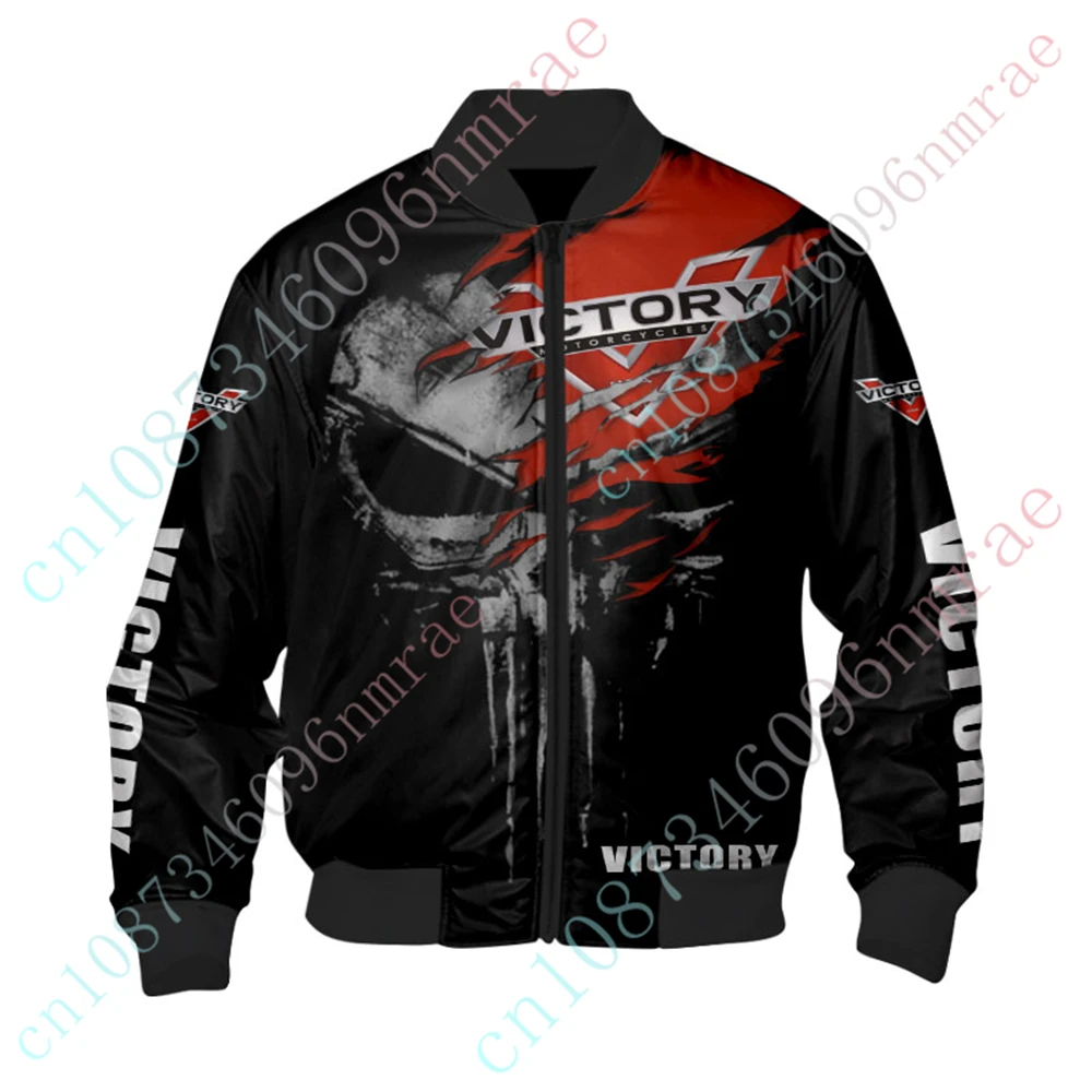 Victory Clothing Bomber Jacket Techwear Baseball Uniform Thick Coats Harajuku Windbreaker Hip Hop Jackets For Men Custom Logo