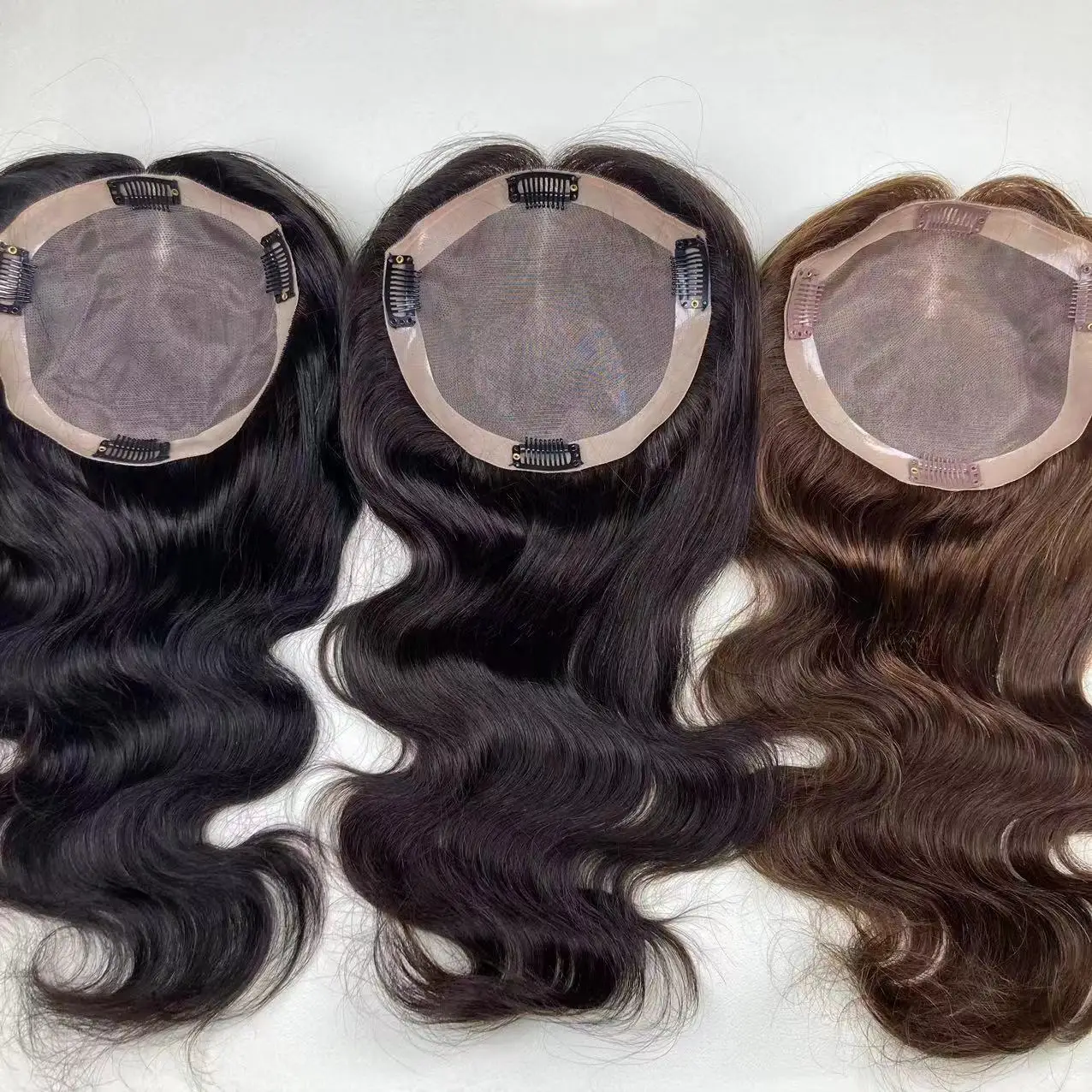6''x6'' Mono Base Hair Topper Virgin Human Hair Toppers Women Mono Base Hair Topper Clips In Human Hair Wigs