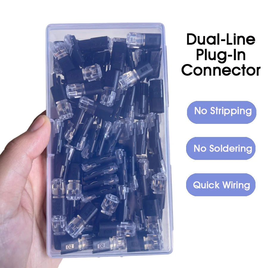 D2BOX 2-Pin Plug Docking Electrical Connector Quick Connect Fast & Easy Install LED Wire Cable for Home Industrial Automotive