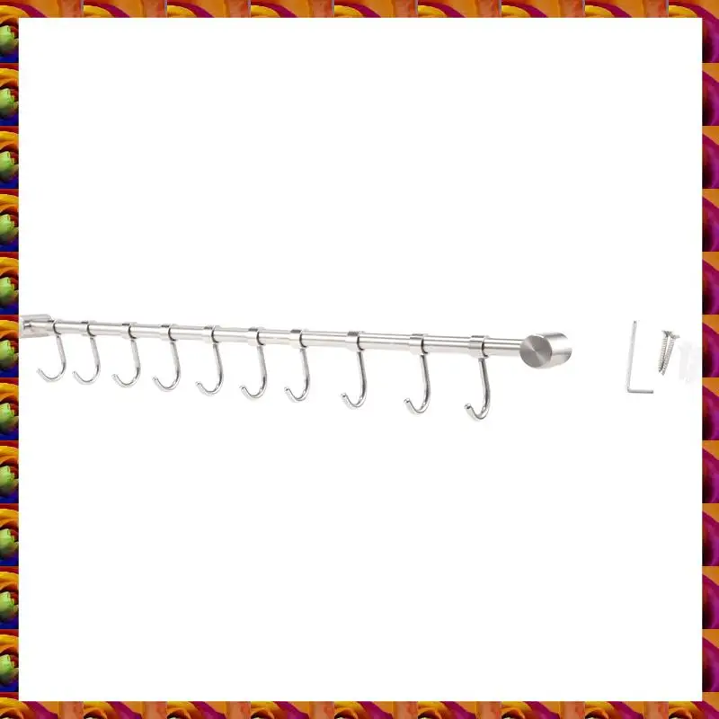 

BTCL Kitchen Rail Rack Wall Mounted Utensil Hanging Rack Stainless Steel Hanger Hooks For Kitchen Tools Pot Towel