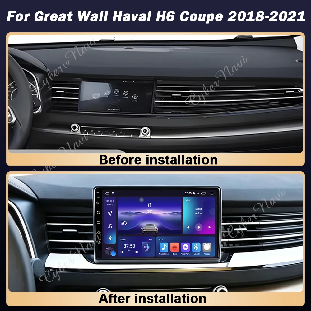 Android Auto Car Radio For Great Wall Haval H6 Coupe 2018-2021 Carplay Stereo Head Unit Multimedia Player No 2din DVD Bluetooth