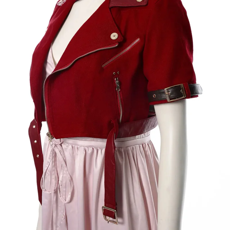 Final Fantasy VII Cosplay para Mulher, Aerith Gainsward, Vestido Anime, Roupa Halloween, Fato Carnaval, Adulto