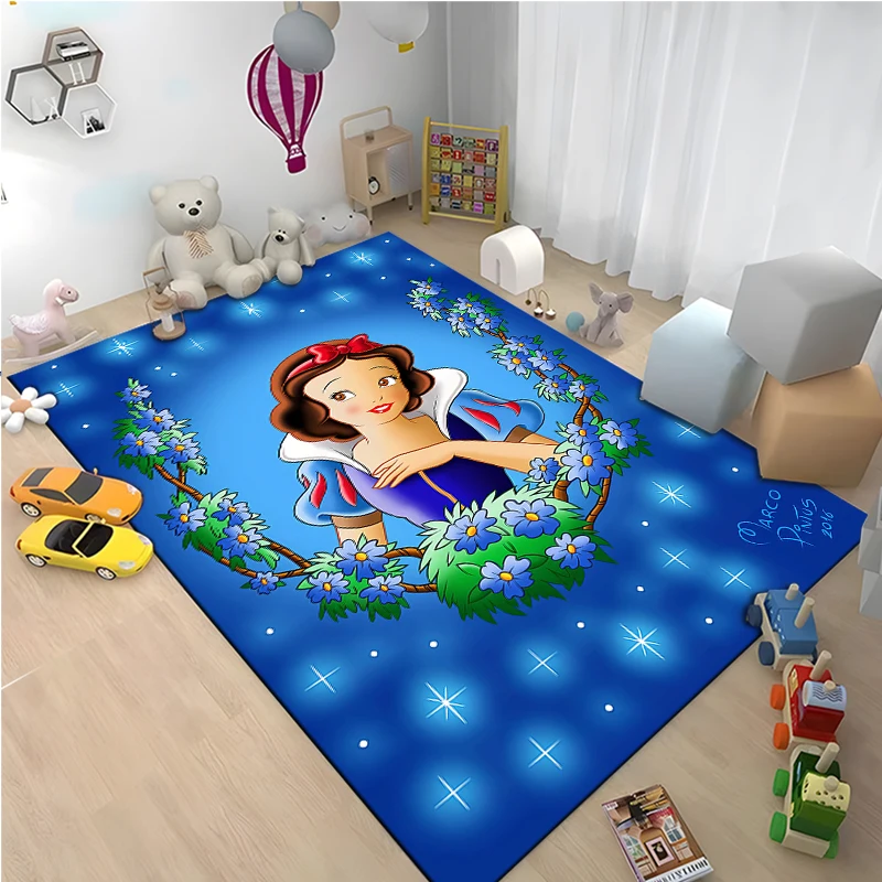 Disne Snow White princess and the Seven Dwarfs Pattern Rug for Bedroom Living Room Anime Carpets for Girl Room Floor Mat Home