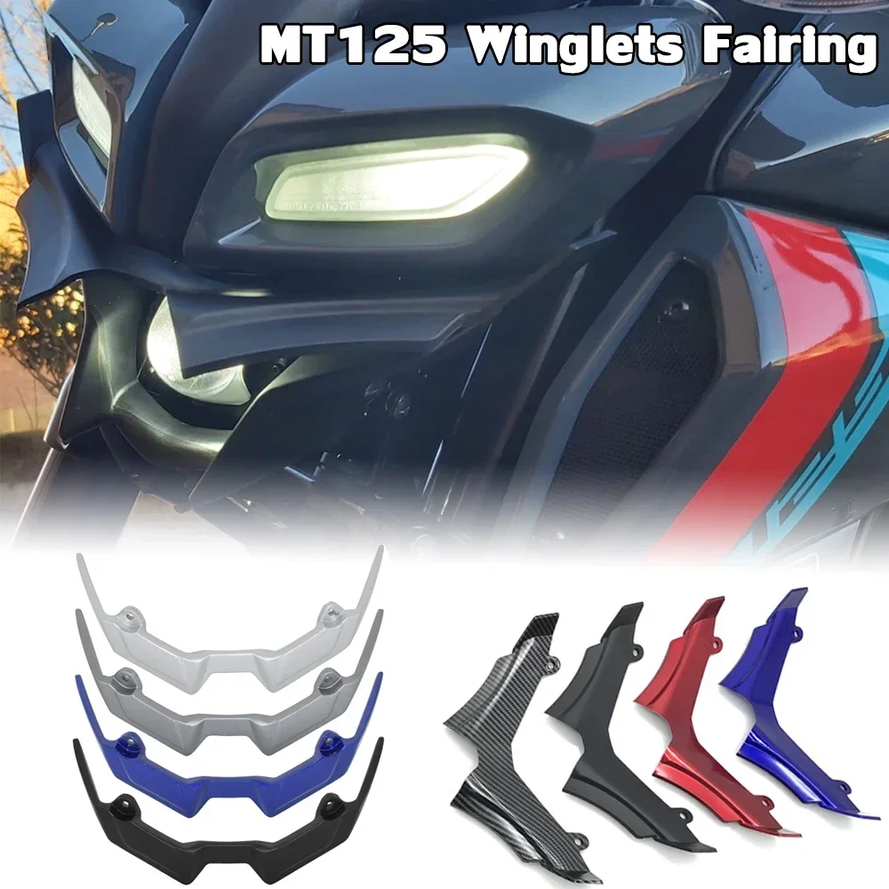 

MT-125 Winglets Wing Cover Aerodynamic Spoiler Protector Beak Front Fairing For Yamaha MT 125 2020 2021 MT125 Accessories Motor