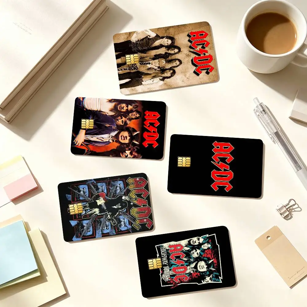 V-Vintage Hard Rock AC DC  Credit Card HD Stickers Game Card Decal Small Chip Waterproof Sticker Gift