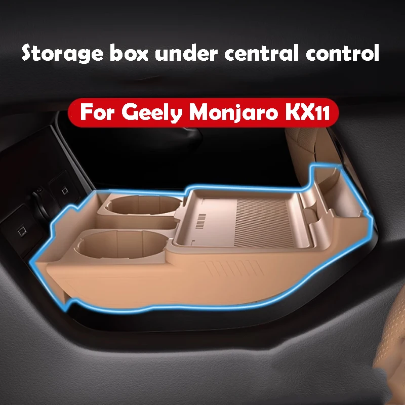 

For Geely Monjaro KX11 2025 Storage Box Under Central Control Storage Car Accessories