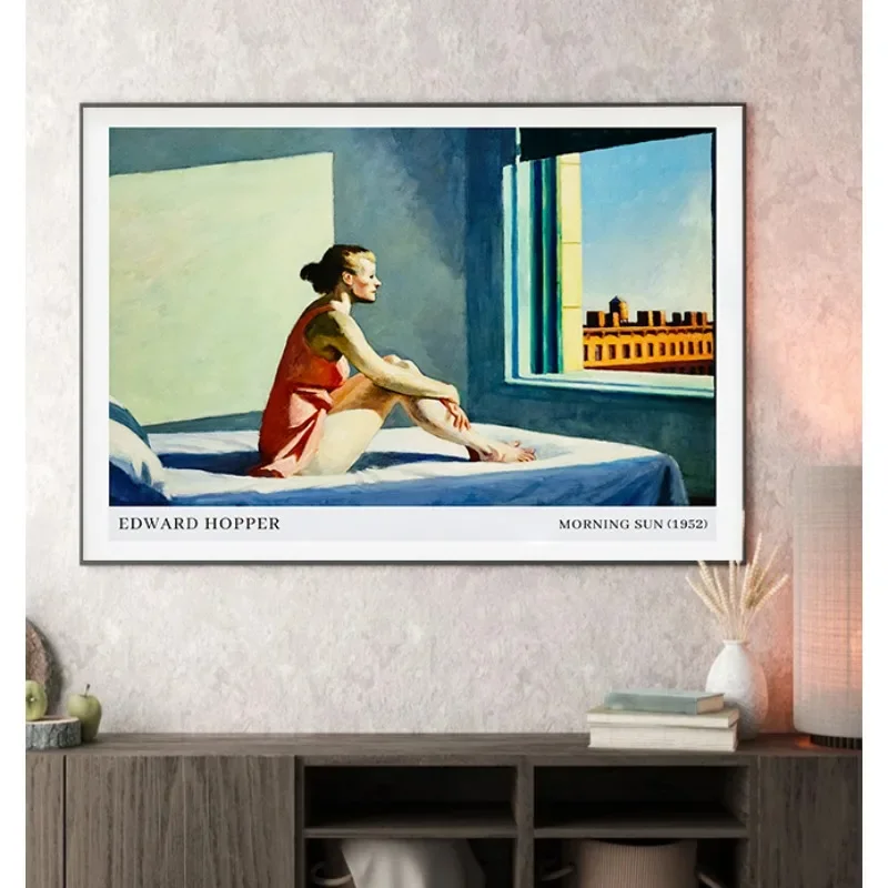 إدوارد هوبر معرض المتحف المشارك خمر الرجعية هندسية قماش جدار الفن طباعة منتصف القرن الحديثة مجردة اللوحة ديكور