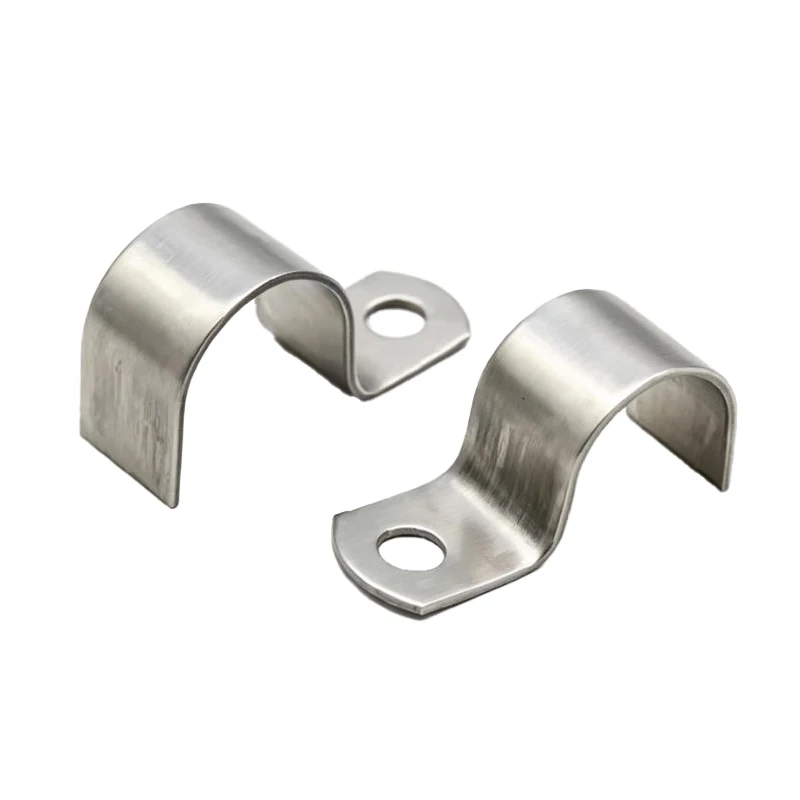 304 Stainless Steel P-type Single Side Pipe Clamp Half Single Hole Thickened Riding Card Throat Hoop Ohm Tube Card M8 M10~M160