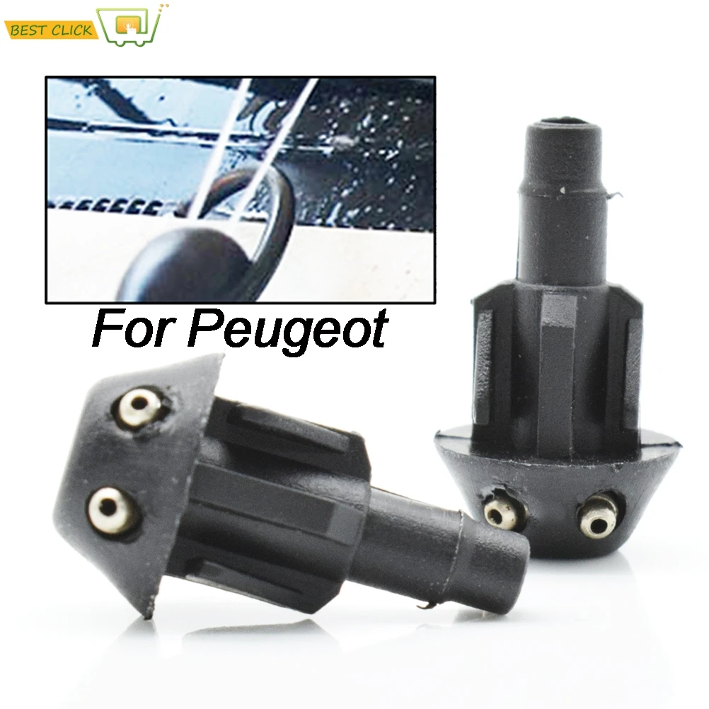 2Pcs/set Front Window Windshield Windscreen Wiper Washer Jet Nozzle Spray For Peugeot 106 205 206 306 506 Hood Water Liquid Jets