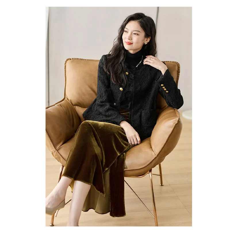 Silk Velvet Skirt High-end Soft Luster Temperament Elegant Long Dress Female Drapery and Ankle Slit Wrap Buttock Fishtail Skirt