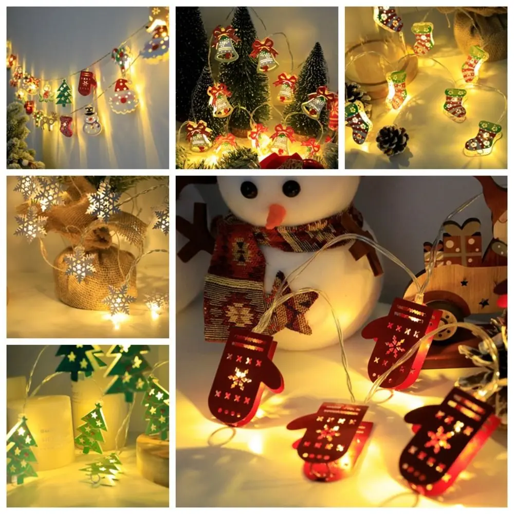 1.5m 10Led Christmas Village Light String Elk Deer Santa Claus Christmas Light String Decorative Atmosphere Christmas Decor Lamp