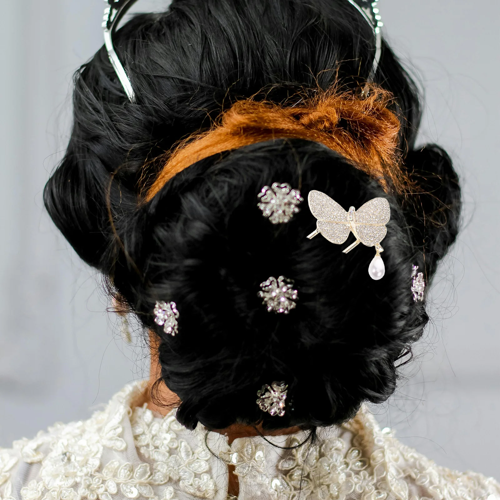 

2pcs U Shaped Forks Women Vintage Decorative Pins Styling Metal Sticks For Updos Buns Prom Chignon Hair Accessories Butterfly