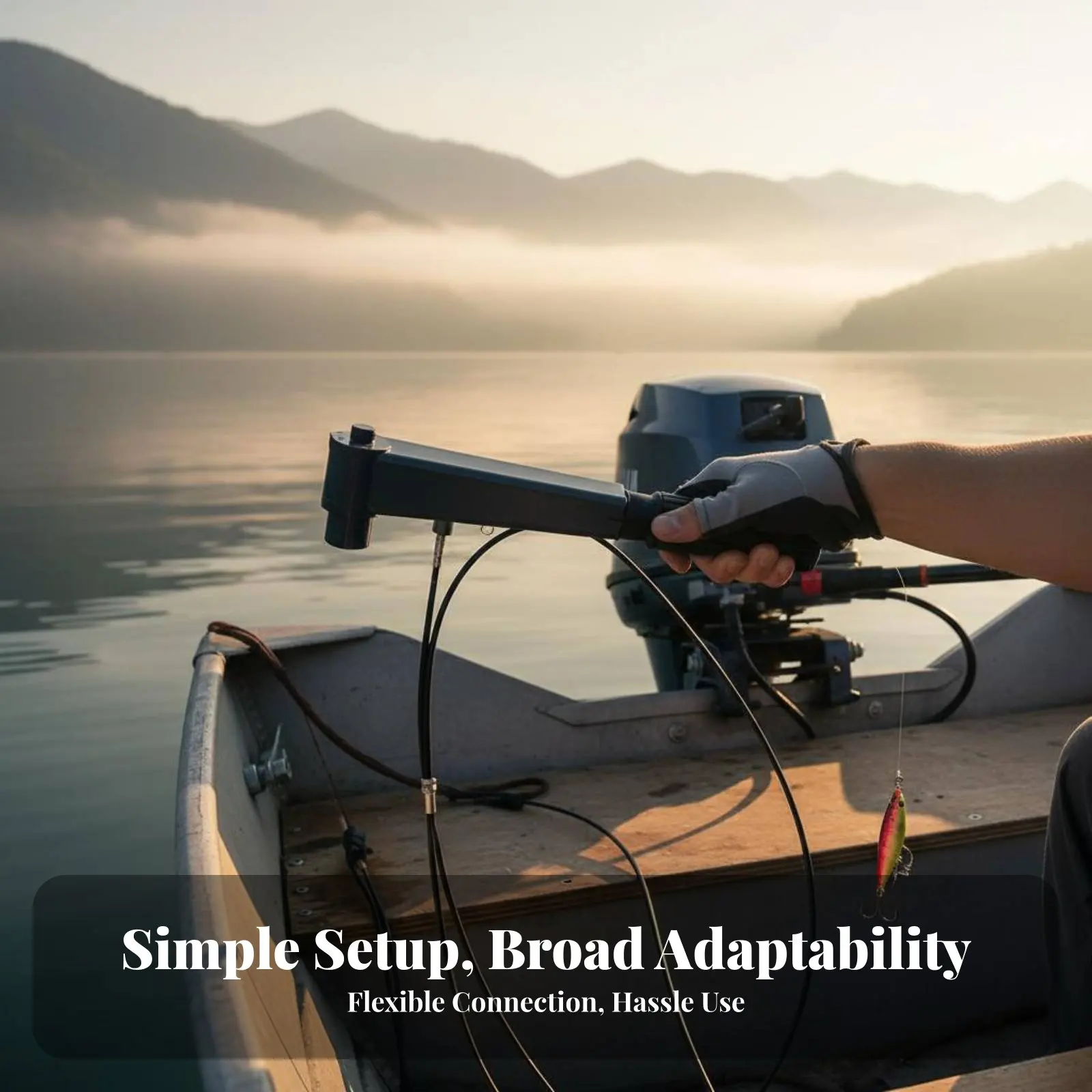 

Телескопическая рукоятка управления двигателем с регулируемой длиной, запчасть для подвесного мотора, простая установка для владельцев лодок, для рыбалки