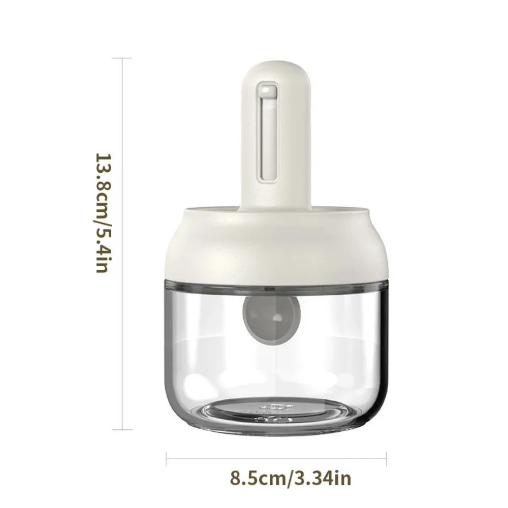 1PC Household Glass Seasoning Bottle with Telescopic Spoon Leak Proof Salt Storage Box Moisture-Proof Kitchen Container