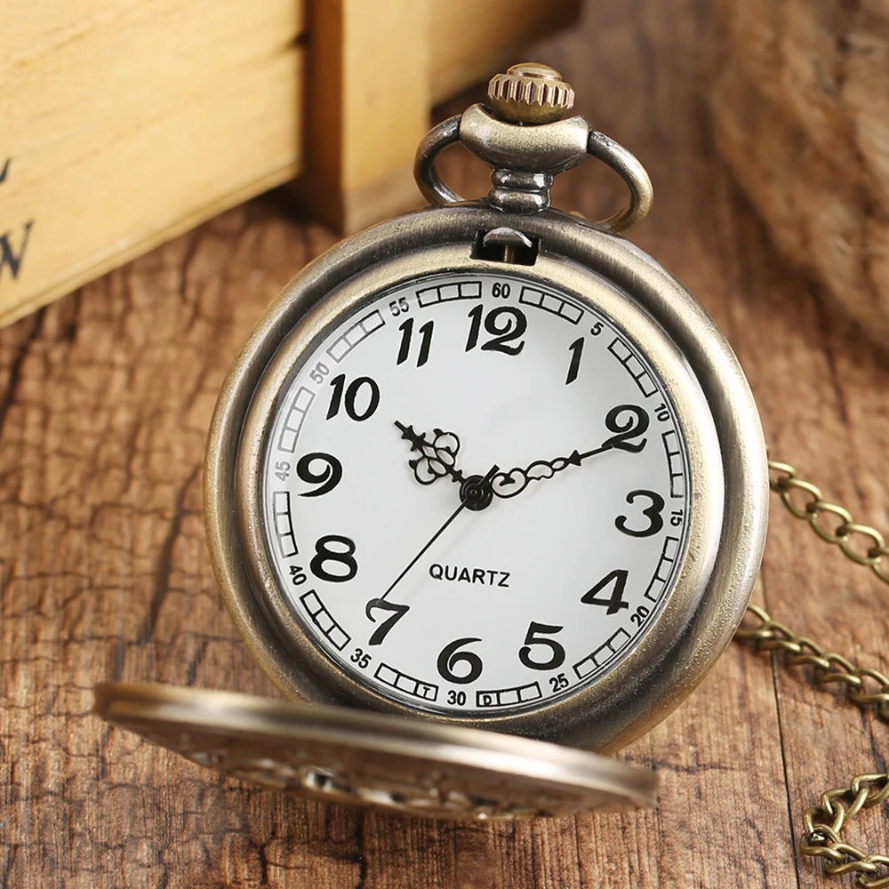 Constellations of Cancer Decor Bronze Quartz Pocket Watch Arabic/Roman Numerals Dial Retro Necklace Pendant Watch Gift Men Women
