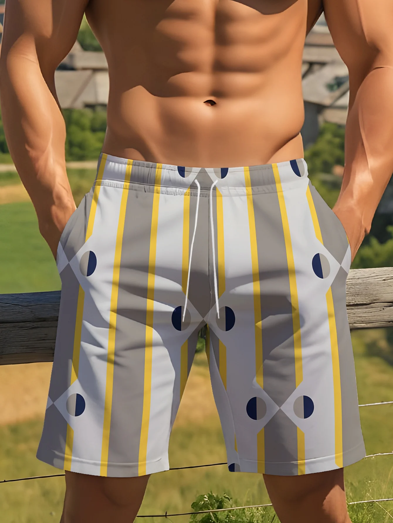 Mens Tropical Parrot Flower Print Quick Dry Drawstring Waist Beach Shorts Swim Trunks 2026
