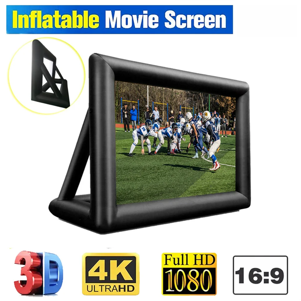 

12FT 8FT 14FT Outdoor Giant Inflatable Blow Up Folded Outside Home Theater Projection Screen With Blower & Accessaries