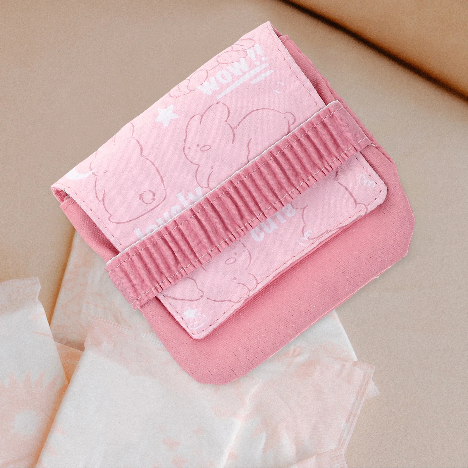 

2Pcs Sanitary Napkin Storage Bag PinkTulipSunflower TravelSmall FeminineHygieneBag TeensGirls PadTamponHolder Purse MakeupBrush