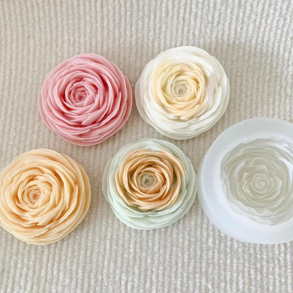 Multi Style Stack Rose Flower Scented Candle Moulds Peony Soap Silicone Molds DIY Gypsum Gifts for Mom Corn Poppy Wedding Decor