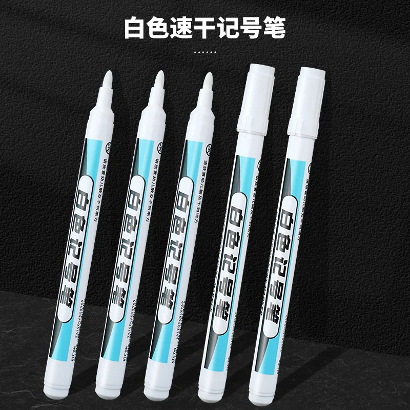 10/8/6 White Marker Pen 1-2mm Alcohol Paint Oily Waterproof Tire Painting Graffiti Permanent For Art Brush Fabric Wood Leather