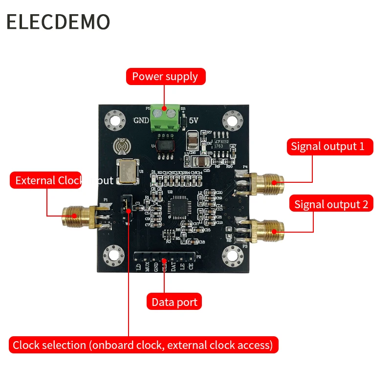 ADF4351 Module Phase-Locked Loop Module 35M-4.4GHz ADF4350 RF Signal Source Frequency Synthesizer Function demo Board