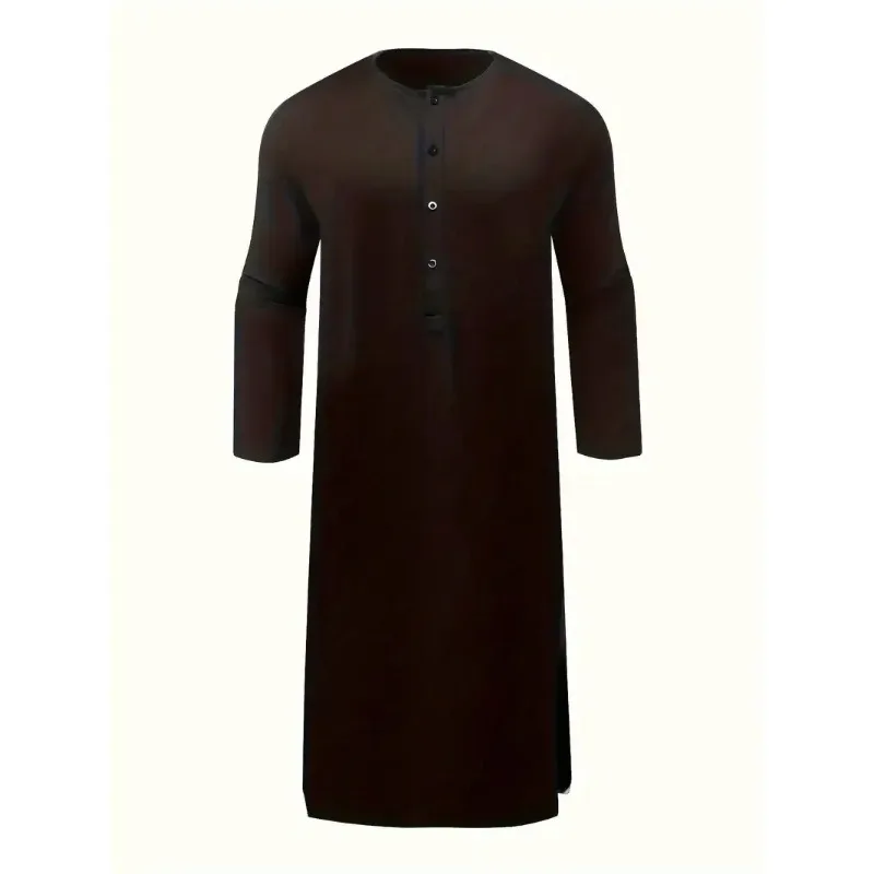 Fato muçulmano Thobe masculino, kaftan de Dubai, vestuário islâmico, oração árabe, Eid, Qamis, veste muçulmana, plus size