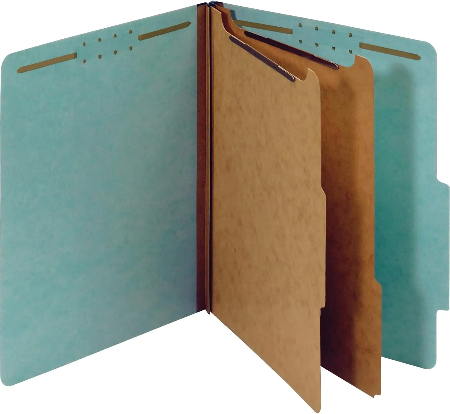 

Папки для документов из переработанных материалов с разделителями, застежками 2 дюйма, формат Letter, светло-голубые, коробка 10 шт.