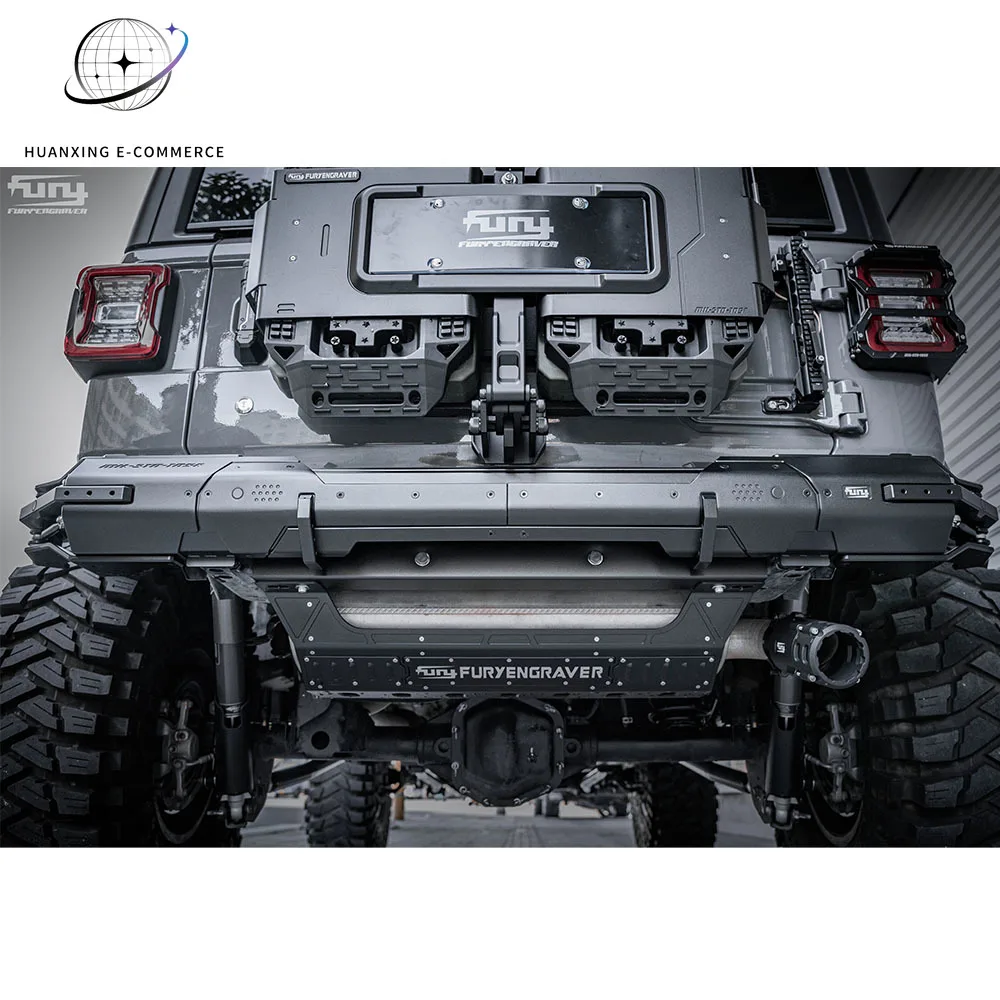 Black Aluminum Alloy Rear Bumper for jeep wrangler JL 2018+ F2004 Customization