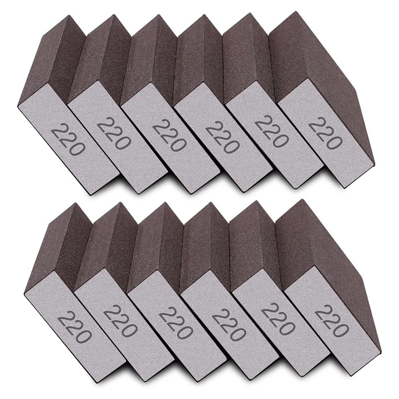 

12Pcs Sanding Sponge 220 Grit Fine Sanding Blocks For Drywall Metal Wood Washable And Reusable