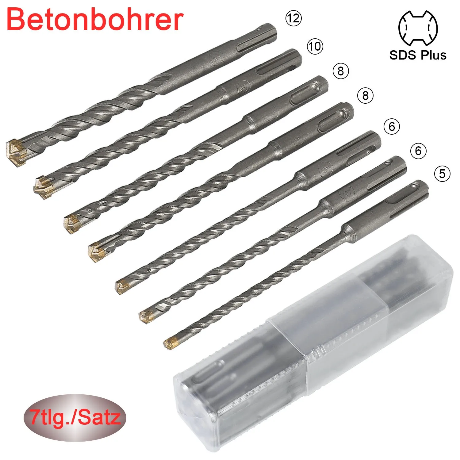 7pcs 160mm Drill Bit Cross Tips 4 Cutter Wall Brick Block Concrete Electric Hammer Masonry Drilling Bits