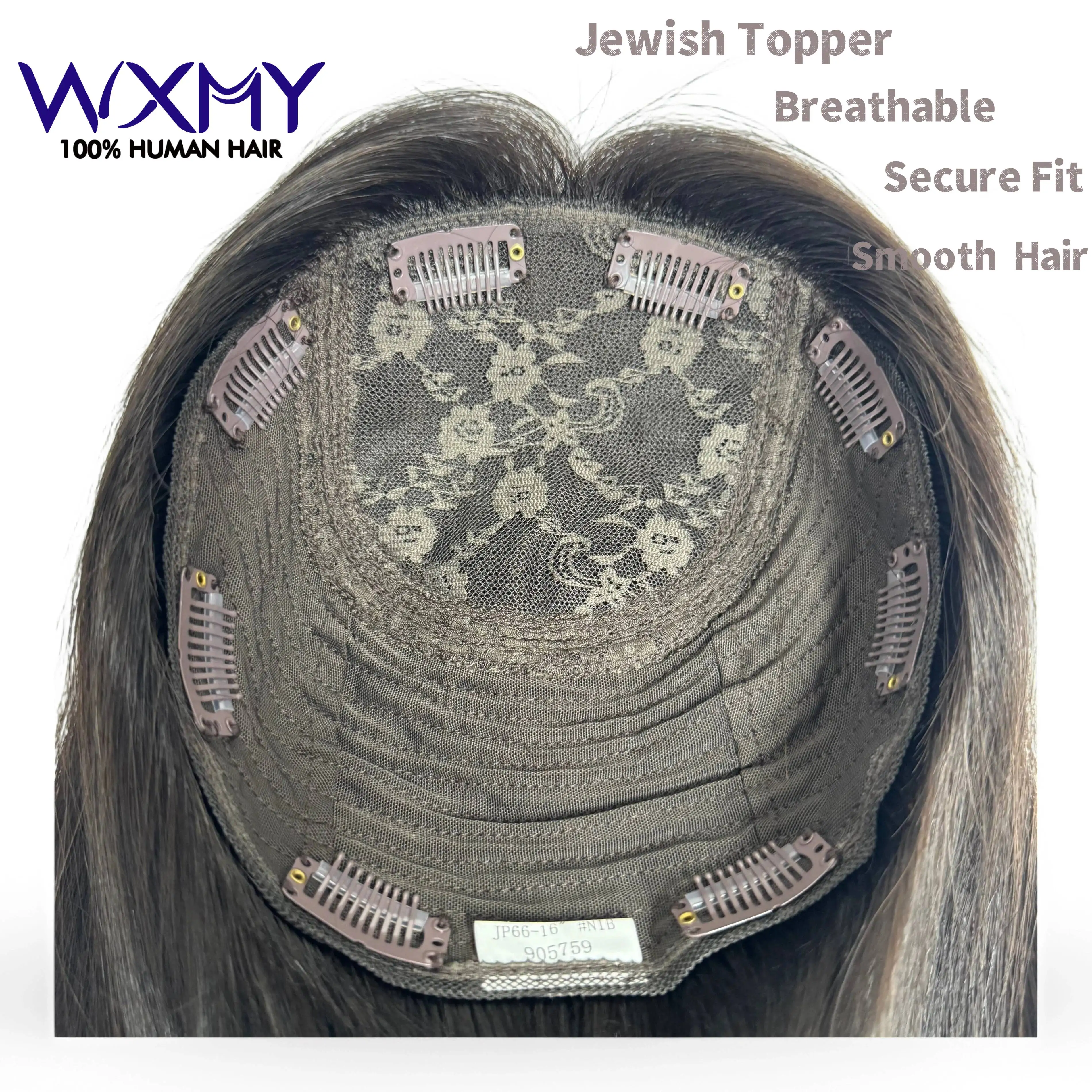 Luxury Jewish Wigs  For Men  Jewish Topper For Women 8“×8” 14“ 16”inch 100% Human Hair Jewish Wigs Topper With Hair Clips Toupee
