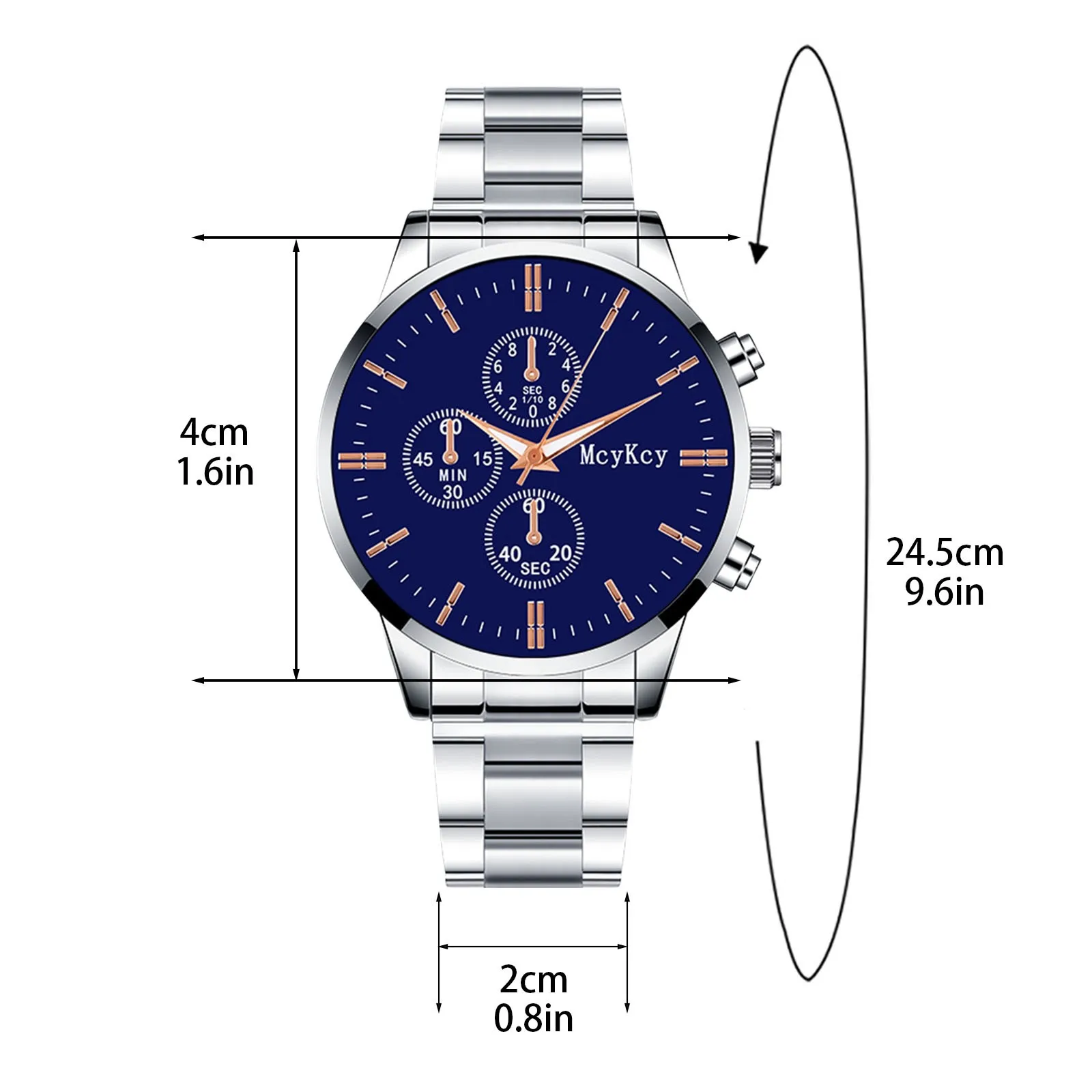 Reloj de pulsera de acero inoxidable para hombre, cronógrafo deportivo de negocios, de cuarzo, a la moda