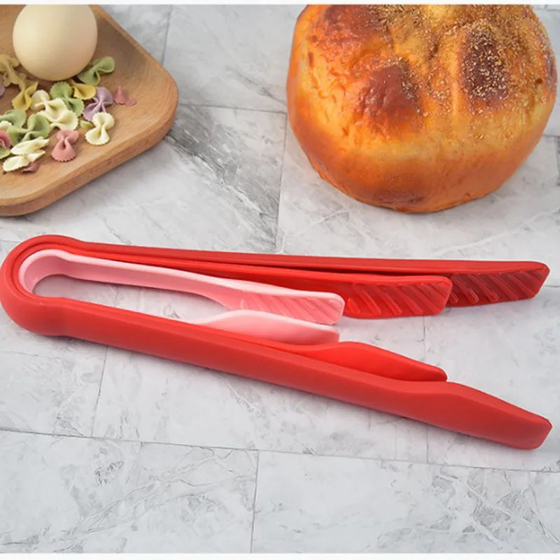 3pcs  Plastics Food Tong Kitchen Tongs Non-slip Cooking Clip Clamp BBQ Salad Tools Grill Kitchen Accessories