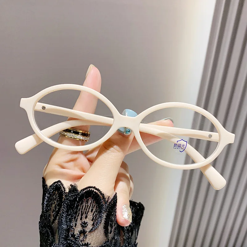 Vintage Oval Sunglasses NEW Women Luxury Brand Designer Small Anti Blue Light Glasses Retro Fashion Leopard Eyegalsses 904519