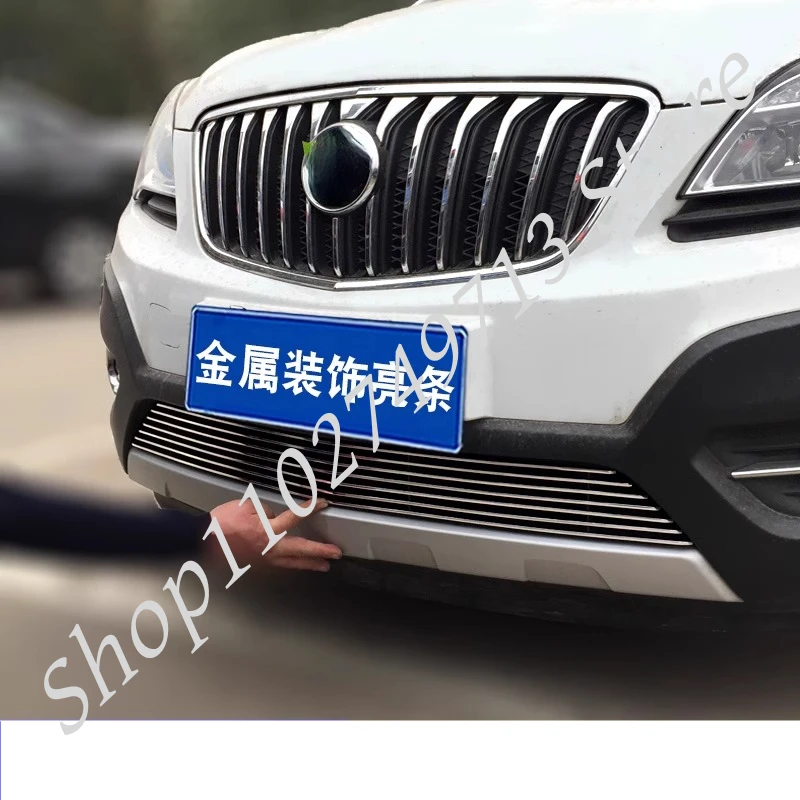 Front Grille Around Trim Racing Grills Trim Fit for Buick Encore 2013-2016 High-quality Stainless Steel Body Kit Grill Cover