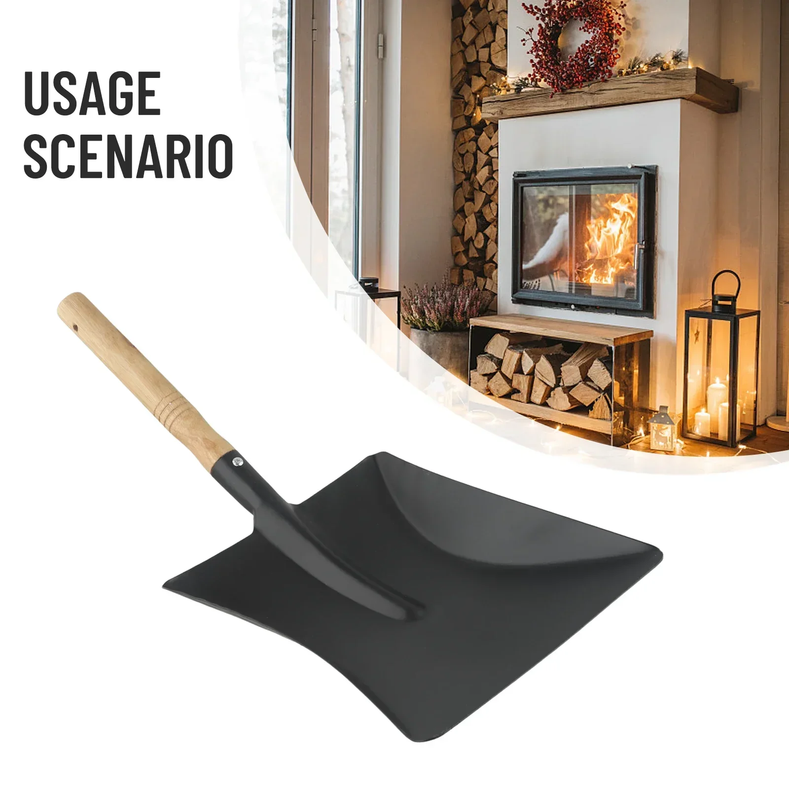 

Chimney Shovel Fireplace Tools Steel Dustpan Ash Shovel Fireplace Cleaning Tool Wood Burner Accessories