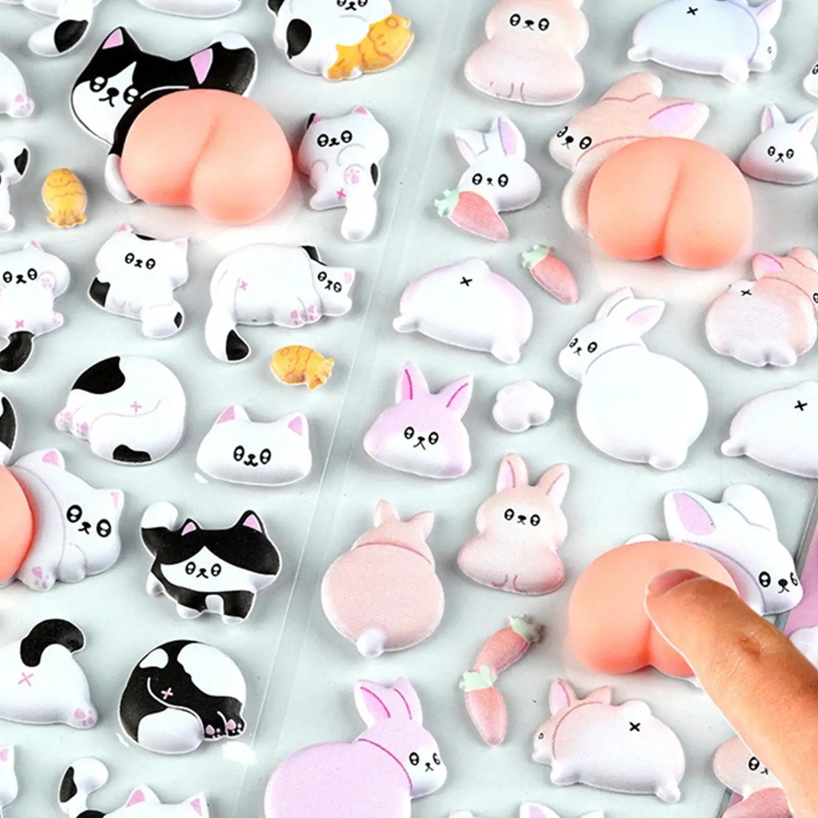 Cute Sticker Cute Mini Cartoon Themes Craft Decal Tiny 3D Animal Stickers For Scrapbooking For Water Cups Laptops Wall Guitars