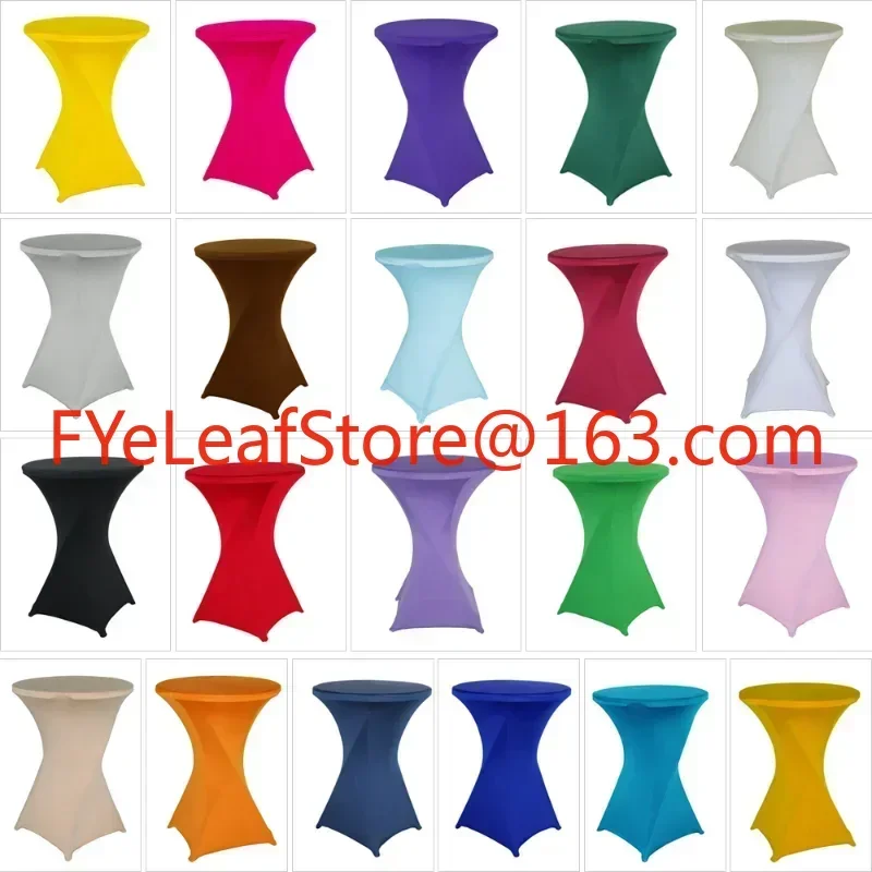 DD Height Stretch Round Tablecloth Cocktail Table Spandex Table Cloth Bar Hotel Party Wedding Table Cloth Decoration Multi-color