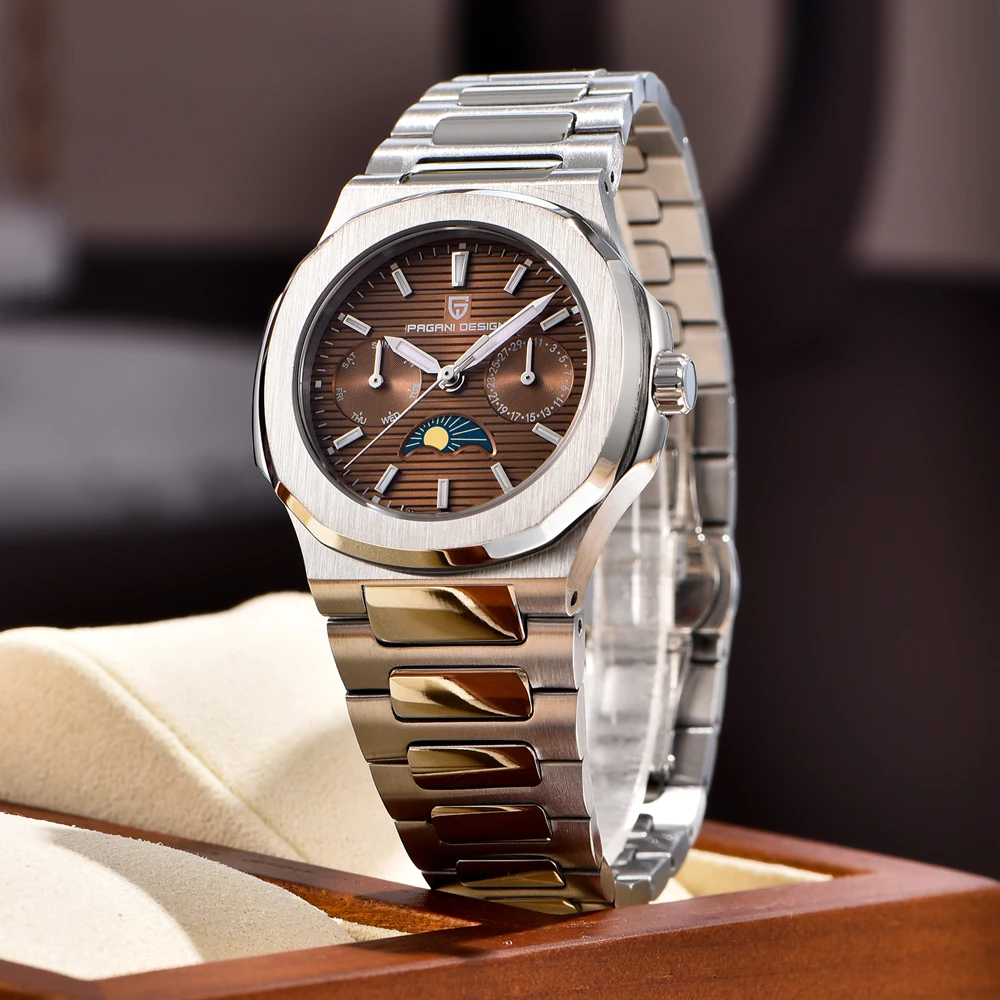 2026年新作 パガーニデザイン ファッション メンズクォーツ腕時計 高級 デイト 曜日表示 ステンレス 防水 スポーツウォッチ