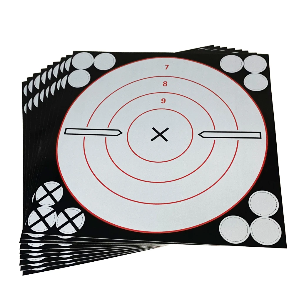 8"x8" Color-impact(White to Black) Sticker Targets Splatter Splash Effect W. Patches Gun Shooting & Sports