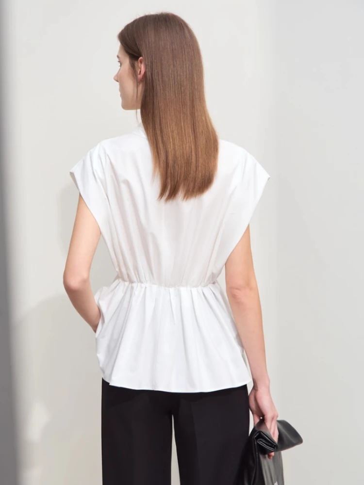 Amii Minimalisme Damesshirt 2025, zomer nieuwe commuter shirts met korte mouwen voor dames, mode, elegante blouse voor dames 12442007