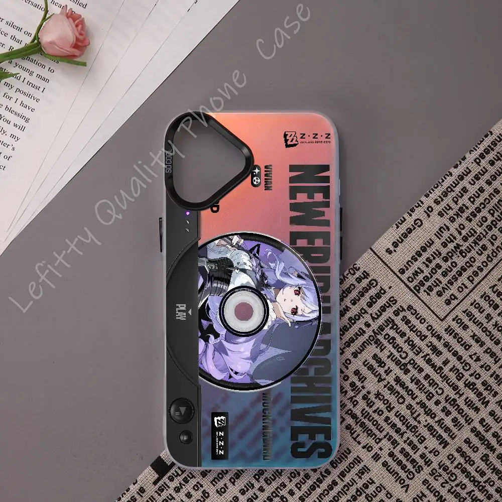 

Zenless Zone Zero Zzz Game Phone Case For IPhone 16 15 14 13 12 11 Pro Max Matte Aurora Multicolor Laser Gradient Funda