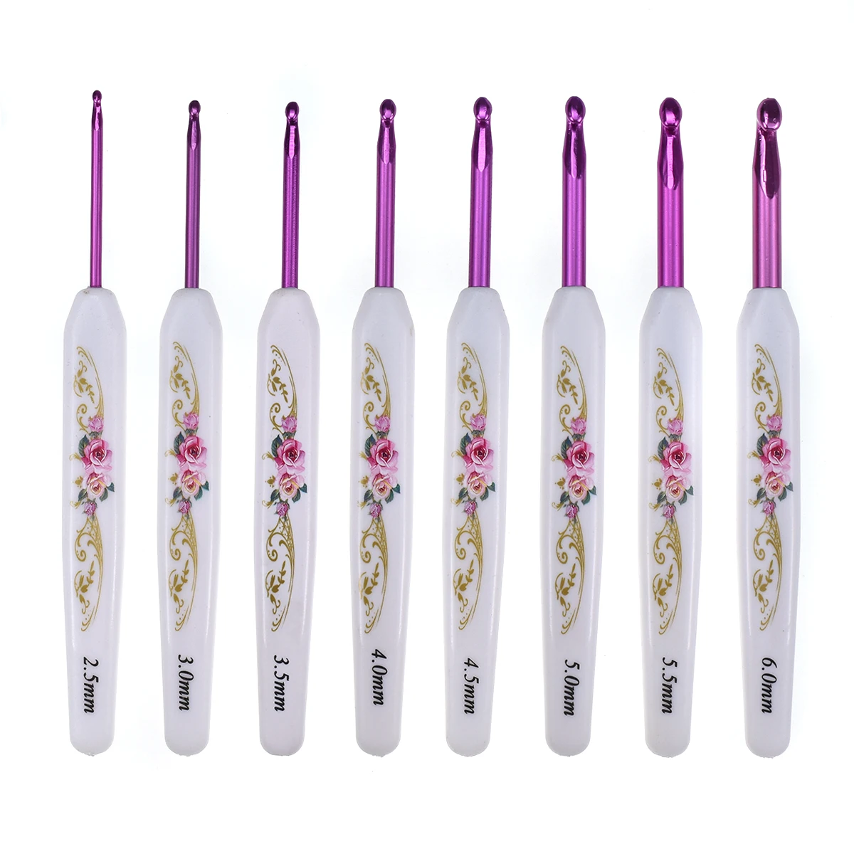 

8pcs Crochet Hook Set 2.5-6.0mm Ergonomic Handle Aluminum Knitting Needles DIY Sweater Yarn Weave Knitting Crochet Tools Kit