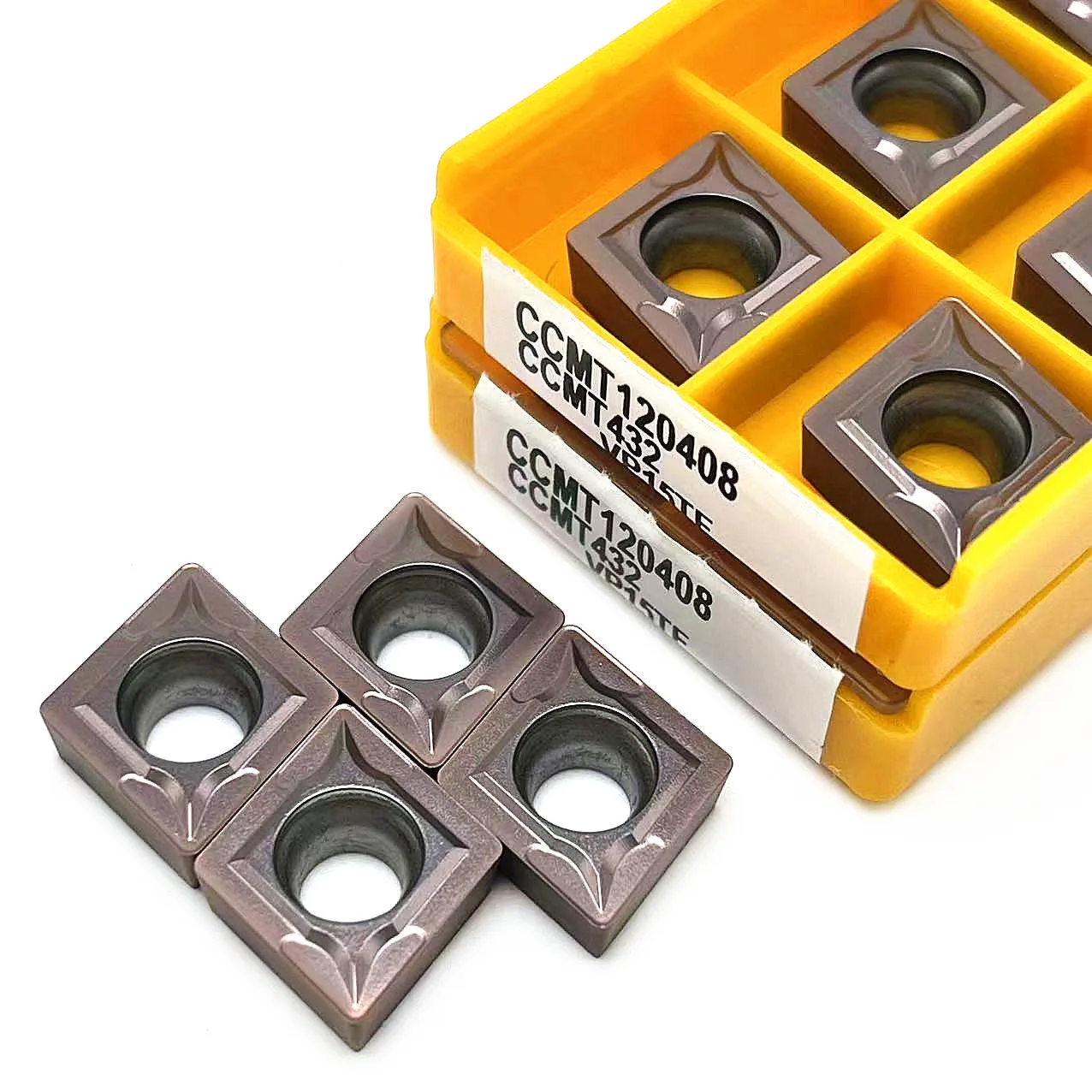 แผ่นใบมีด10ชิ้นสำหรับ US735 UE6020คาร์ไบด์แทรก mesin bubut CNC CCMT120408 VP15TF MA