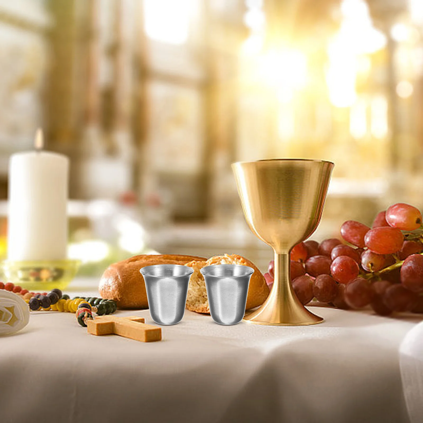 10 Pcs Chalice Communion Cups Communions for Religious Metal Portable Beer Multi-function Stainless Steel