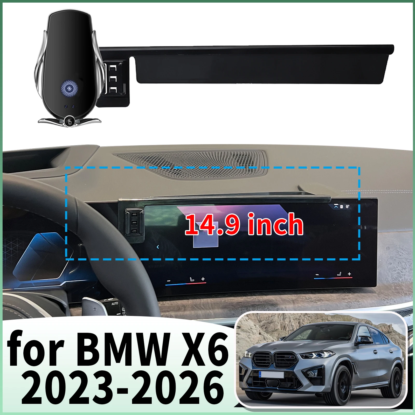 

fit for BMW X6 2023 2024 2025 2026 G06 Specific Dashboard Navigation Phone Holder Mount Design Car​​ accessoires