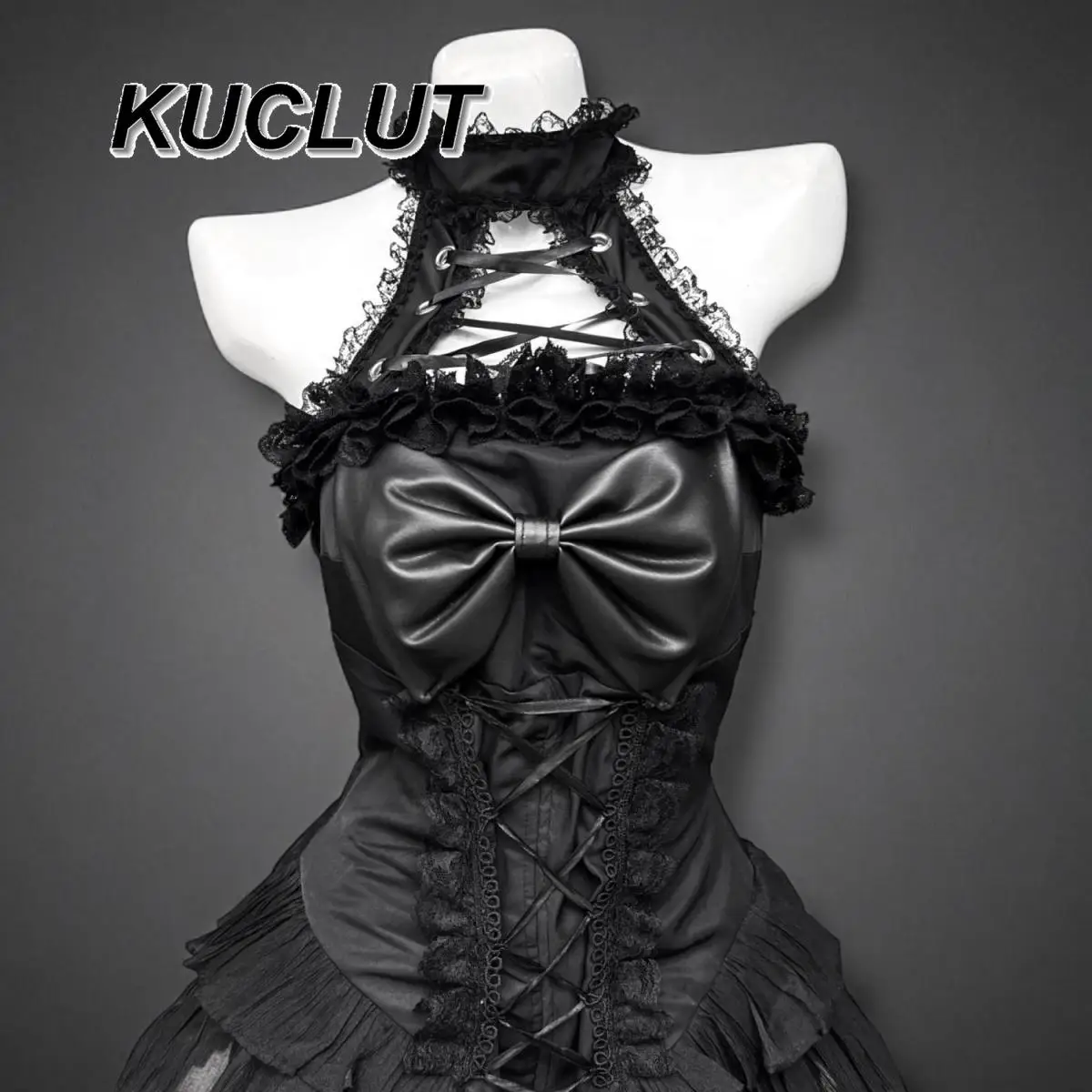 

Оригинальное темное стильное платье с лямкой на шее в стиле Лолиты для девочек, модное летнее и осеннее элегантное короткое платье в стиле панк Y2k для женщин