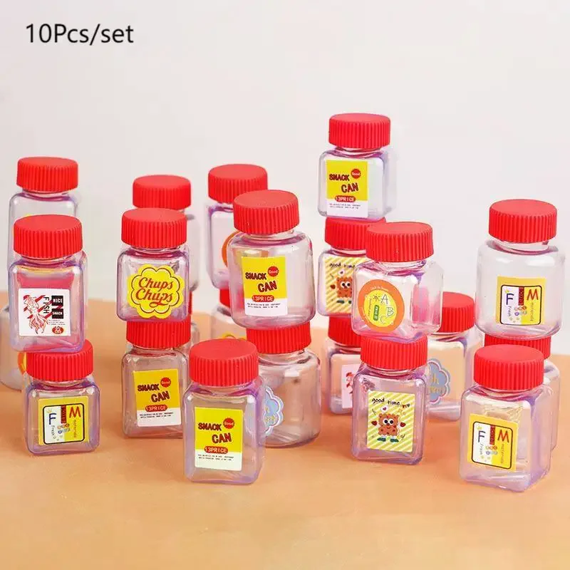 Pot de collation de Simulation pour maison de poupée 1/12, 10 pièces, pots de bonbons, bouteilles vides, modèle pour décoration de maison de poupée, jouets de jeu pour enfants, cadeau