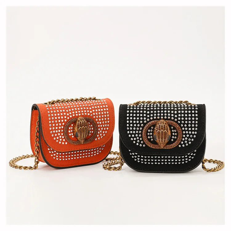 

Модная мини-сумка со стразами для женщин, стильная сумка-клатч с цепочкой из кристаллов, новинка, универсальная сумка через плечо.