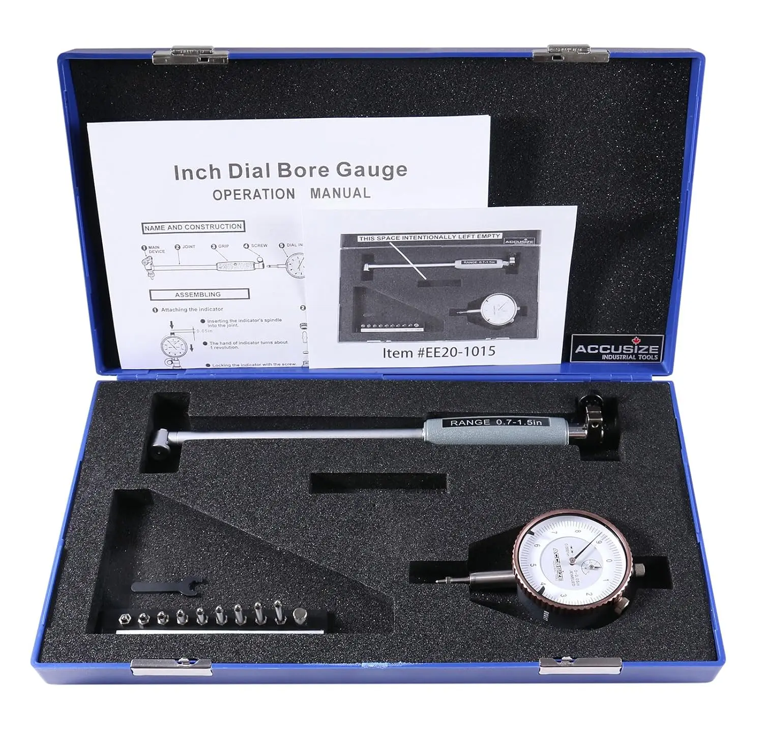 

0.7-1.5'' by 0.0001'' Dial Bore Gage, Stem Length 6'', Ee20-1015